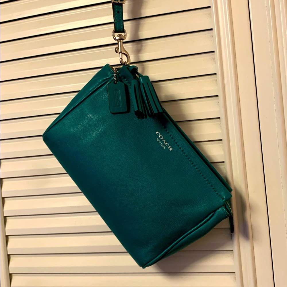 Coach Teal Wristlet Clutch